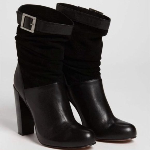 Rachel Zoe Leather Boots Black - Picture 1 of 6